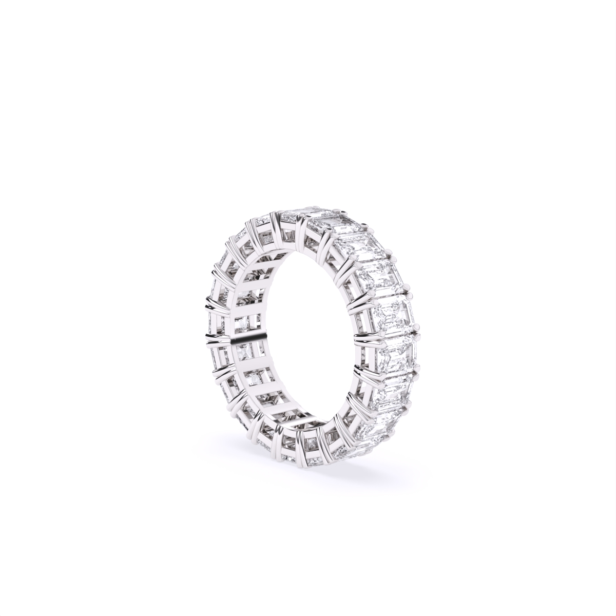 Emerald Full Eternity Lab Diamond Wedding Band