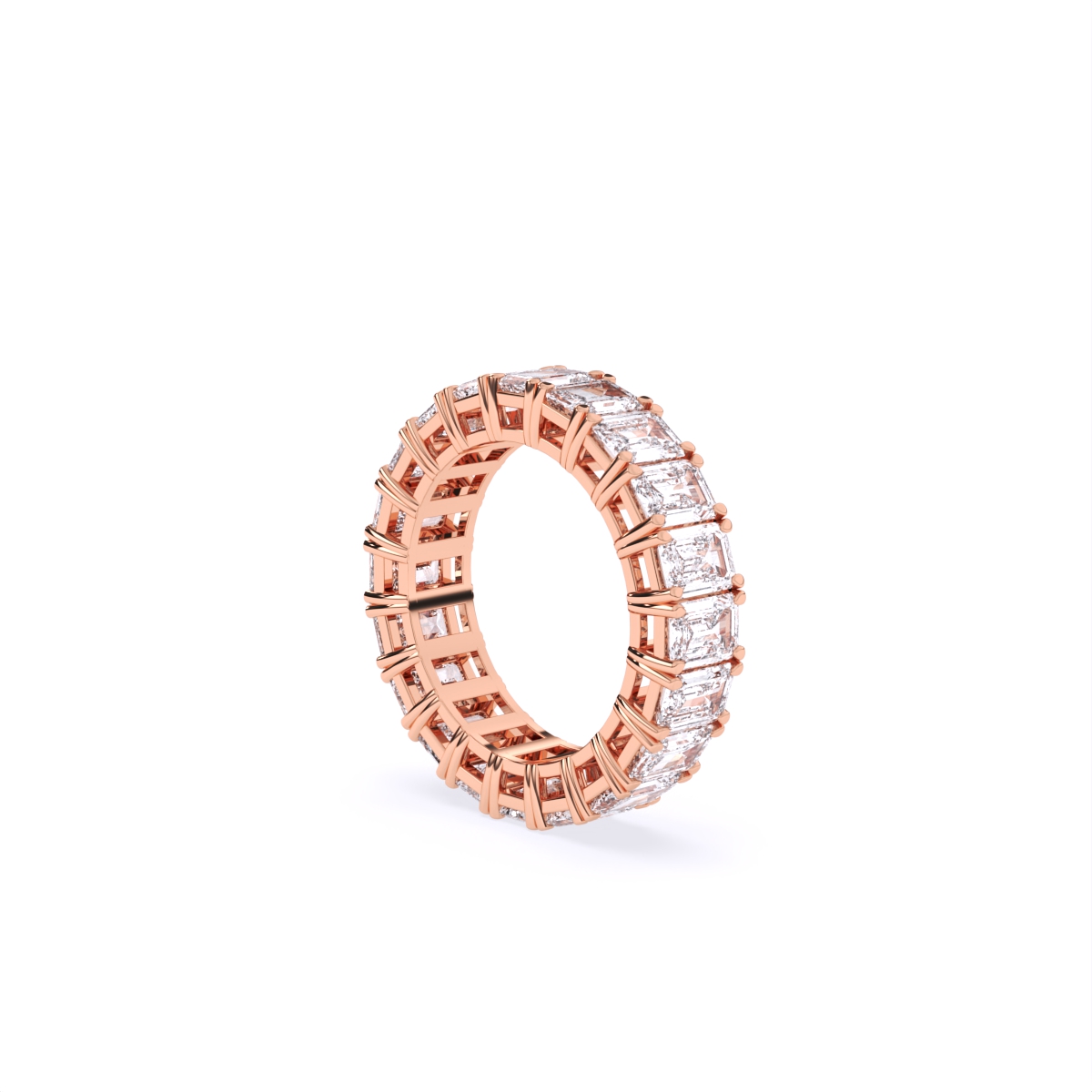 Emerald Full Eternity Lab Diamond Wedding Band