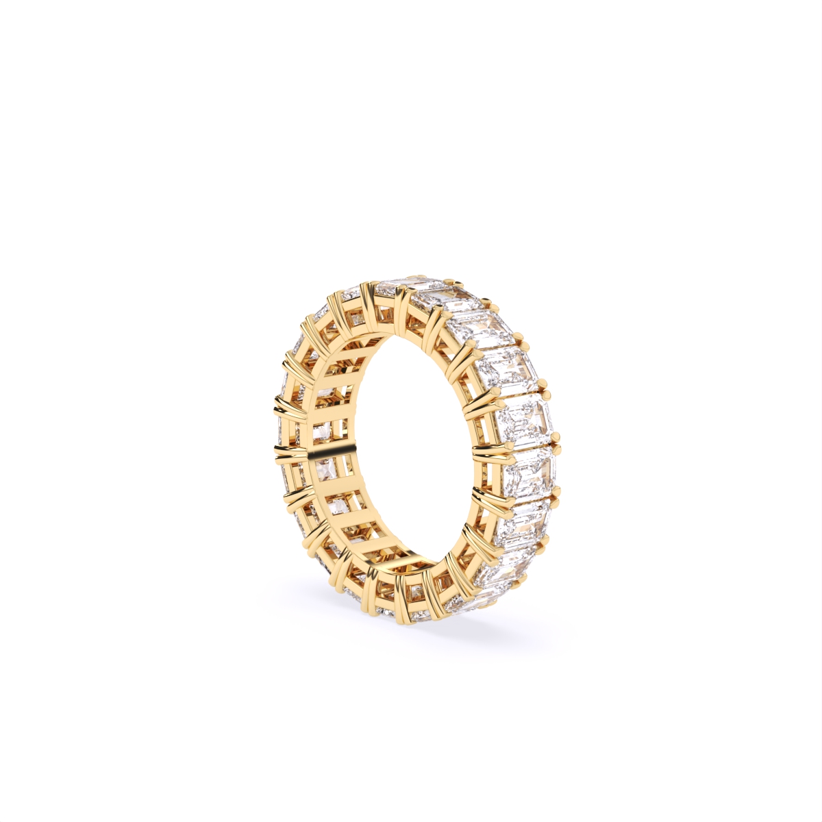 Emerald Full Eternity Lab Diamond Wedding Band