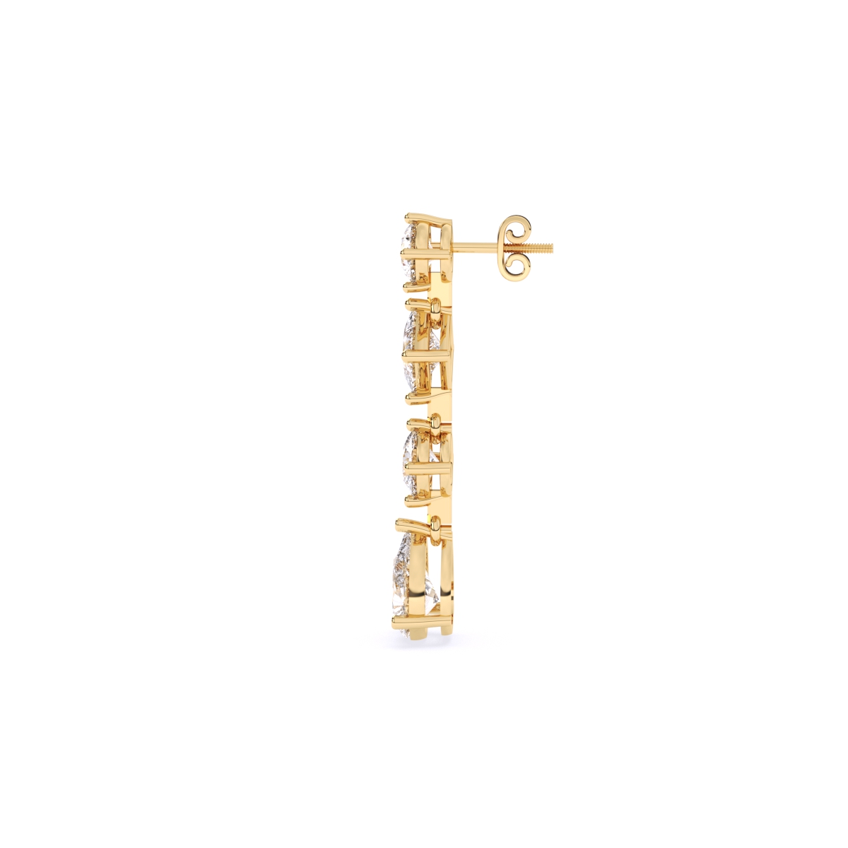 Single Line Multi Stone Lab Diamond Earrings
