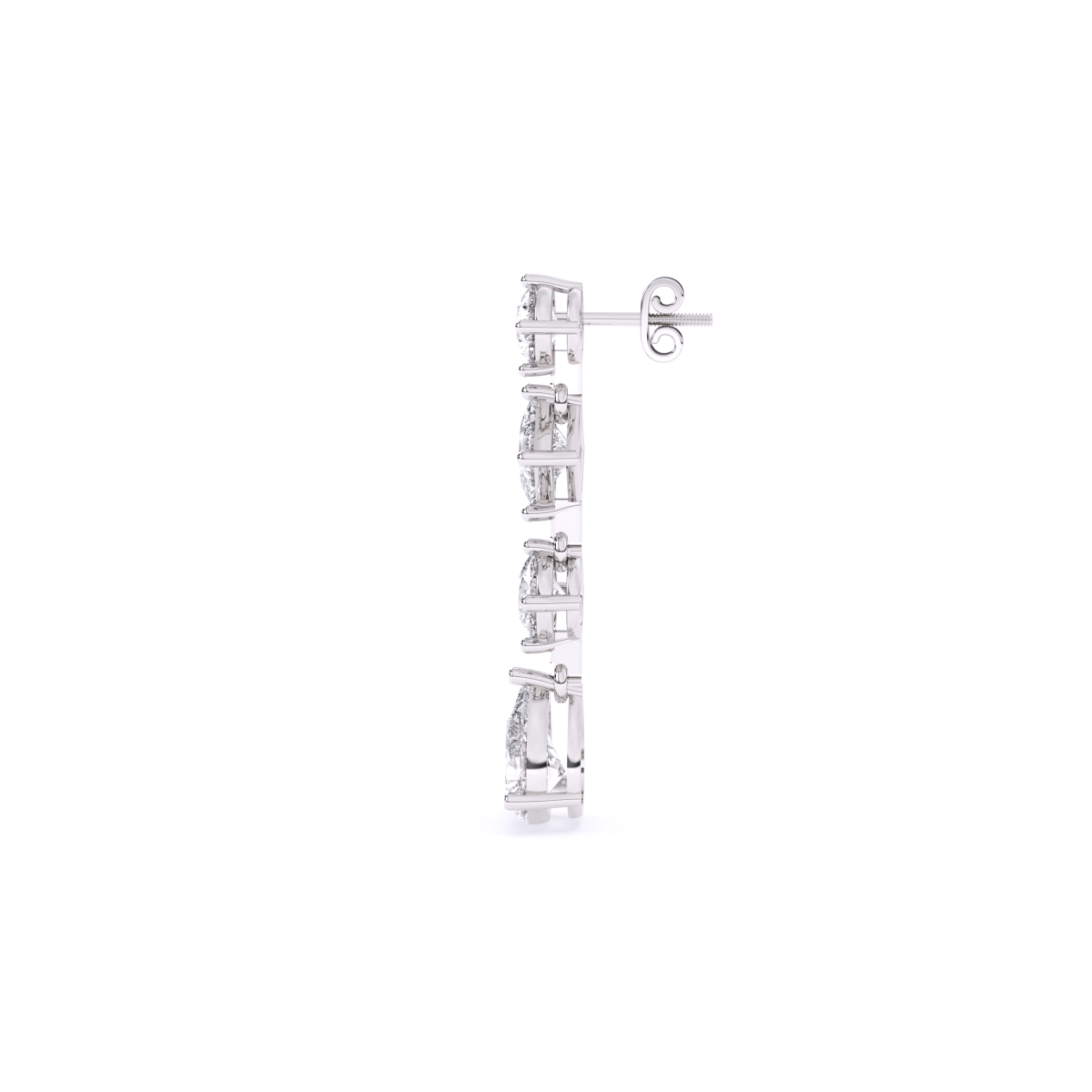 Single Line Multi Stone Lab Diamond Earrings