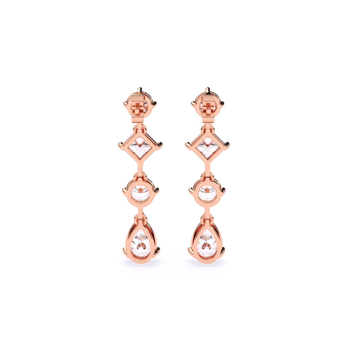 Single Line Multi Stone Lab Diamond Earrings