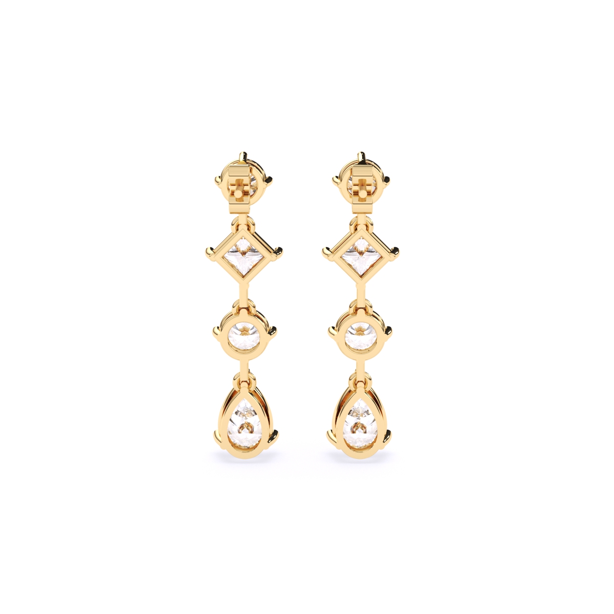 Single Line Multi Stone Lab Diamond Earrings