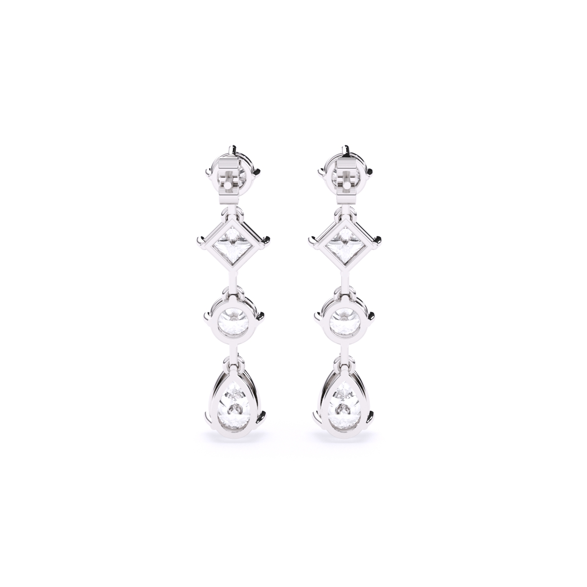Single Line Multi Stone Lab Diamond Earrings
