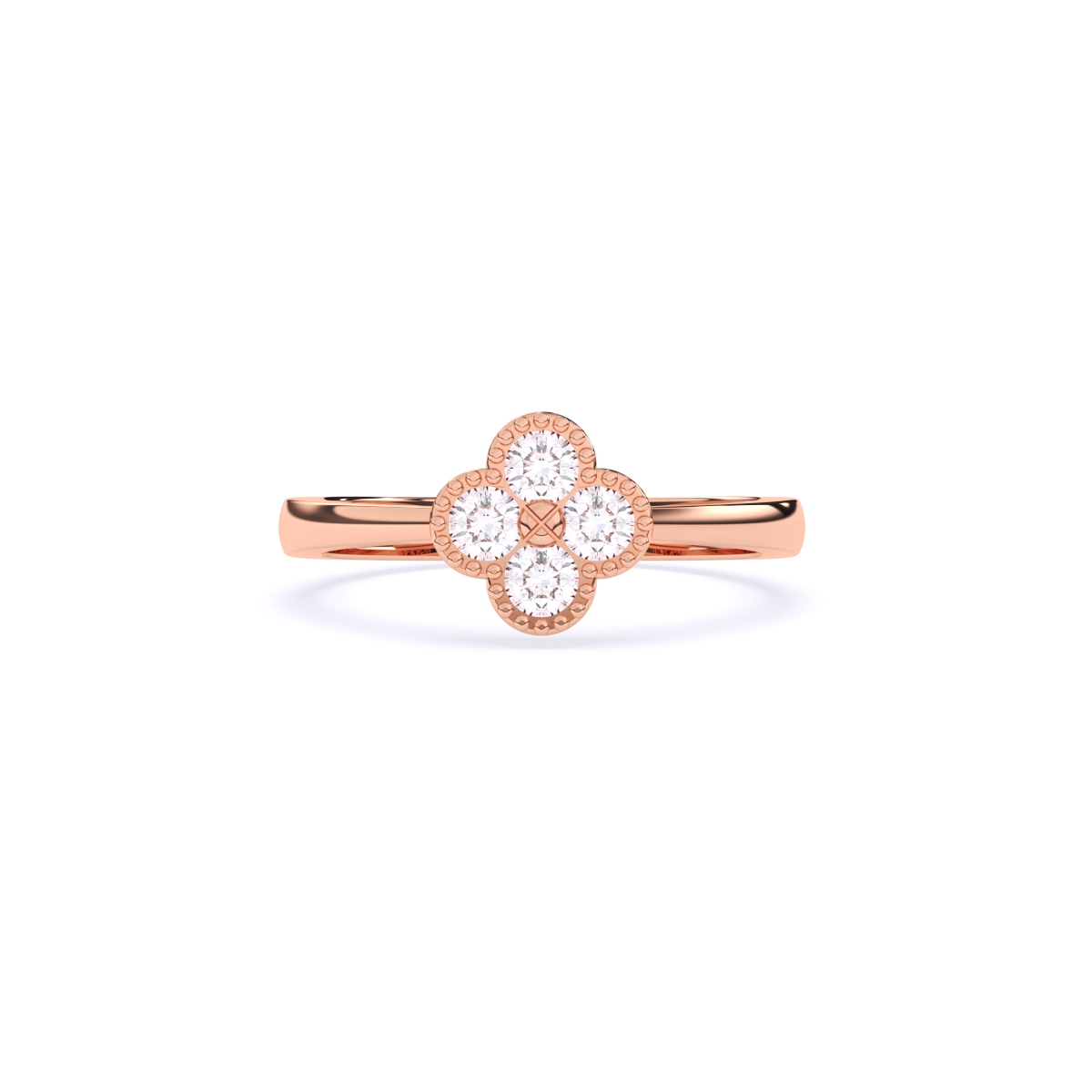 Floral Lab Diamond Ring in Gold