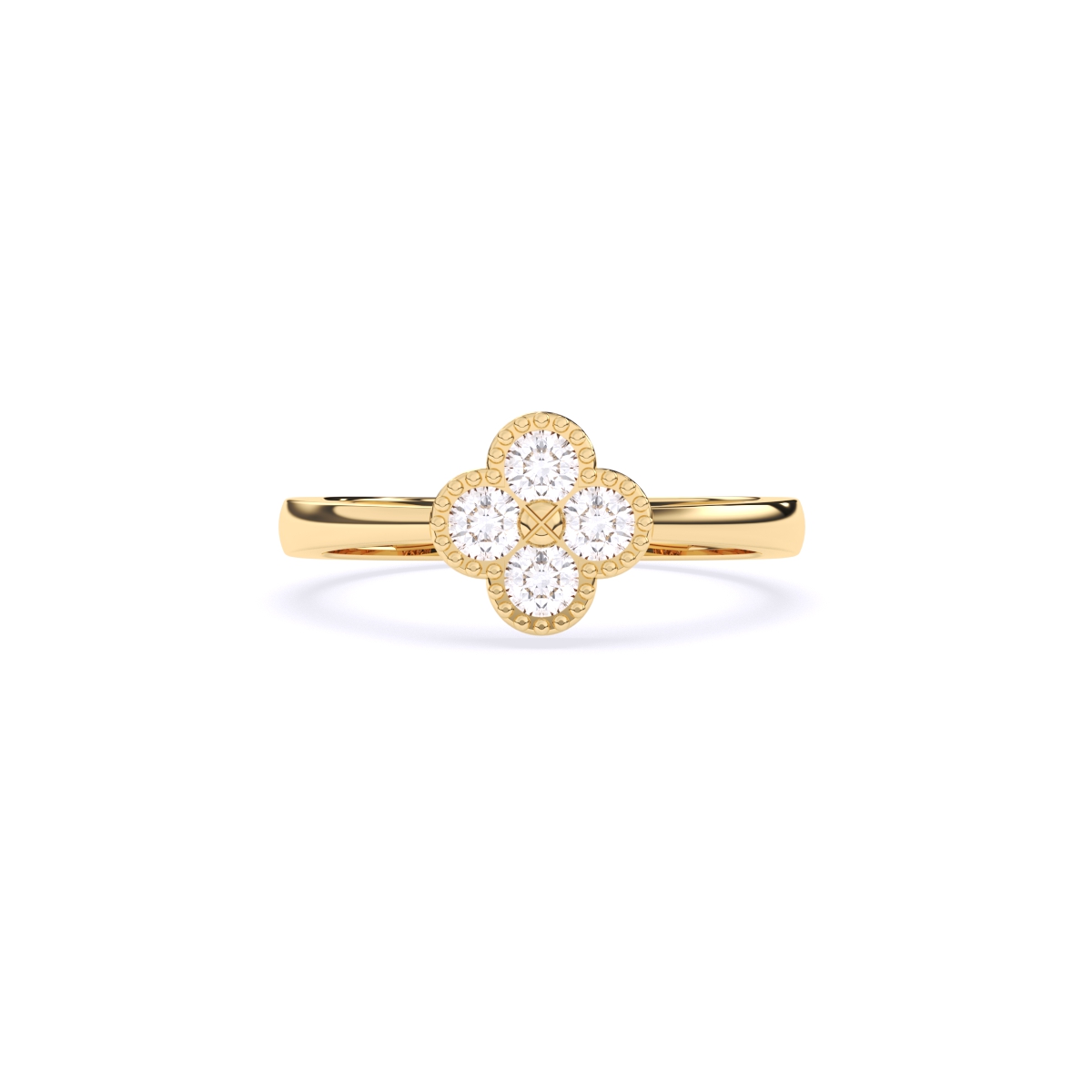 Floral Lab Diamond Ring in Gold