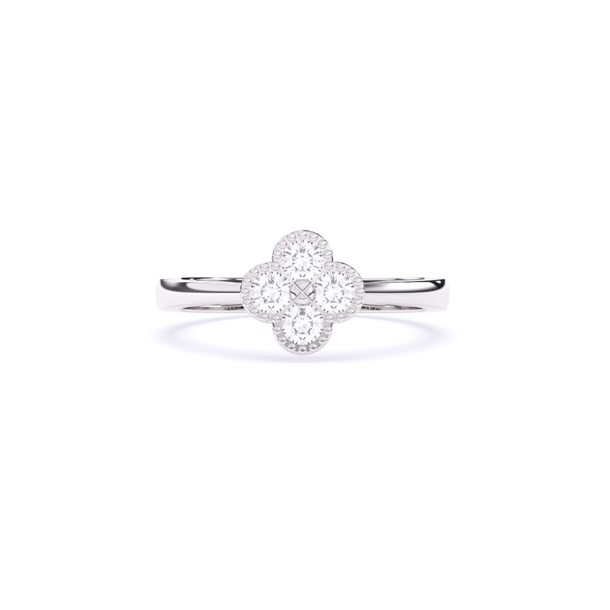 Floral Lab Diamond Ring in Gold