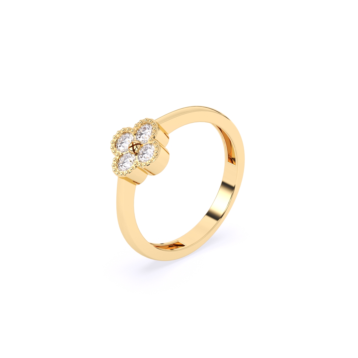Floral Lab Diamond Ring in Gold