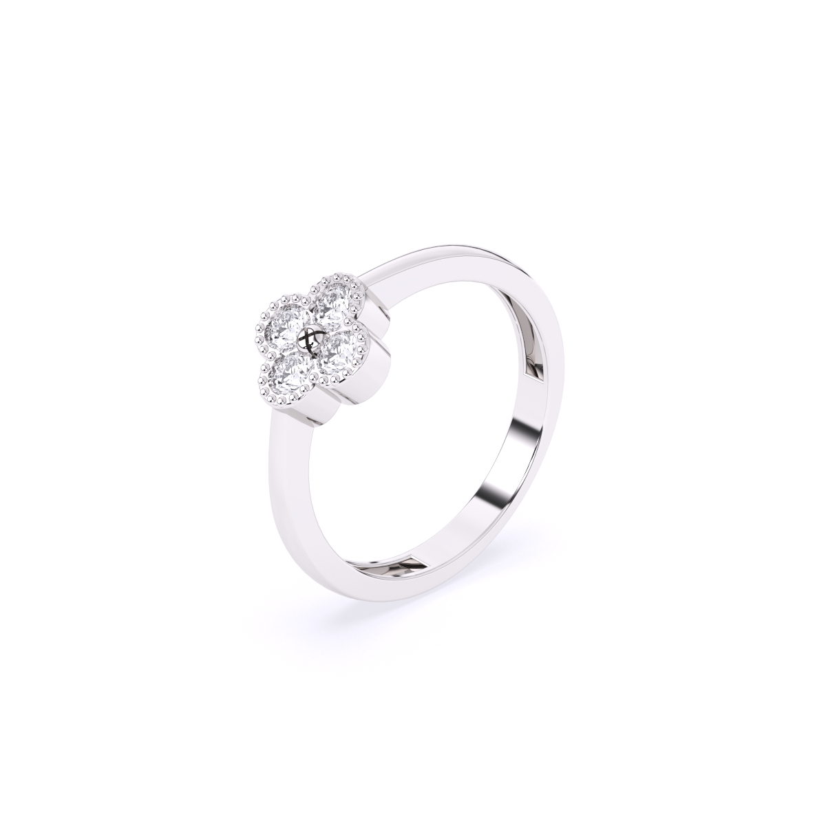 Floral Lab Diamond Ring in Gold