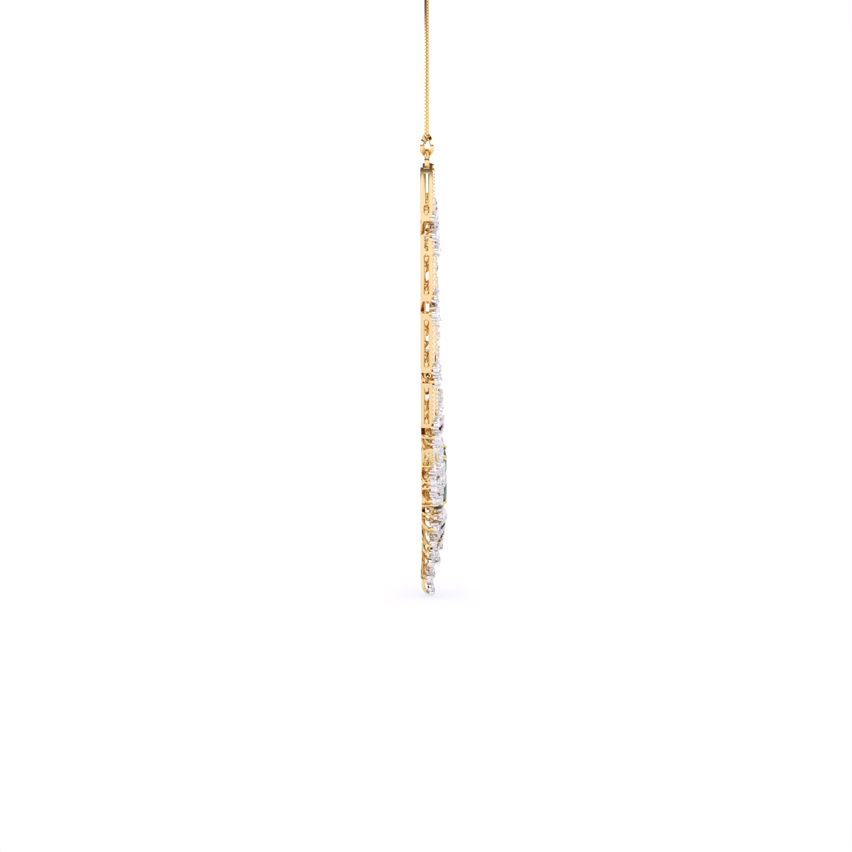 Leaf Shaped Gold Lab Diamond Necklace