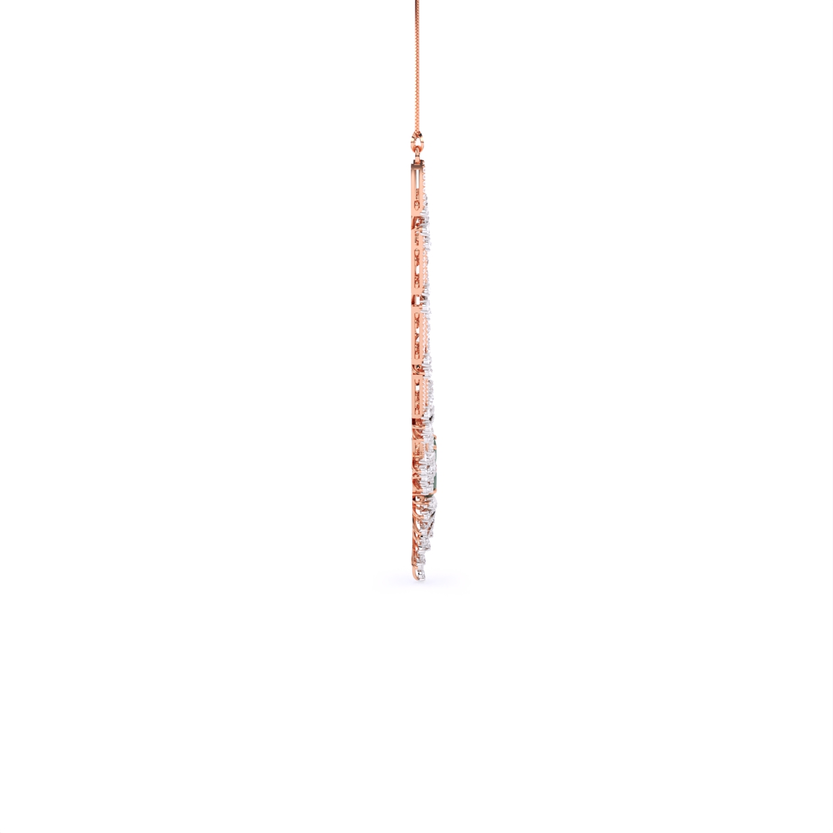 Leaf Shaped Gold Lab Diamond Necklace