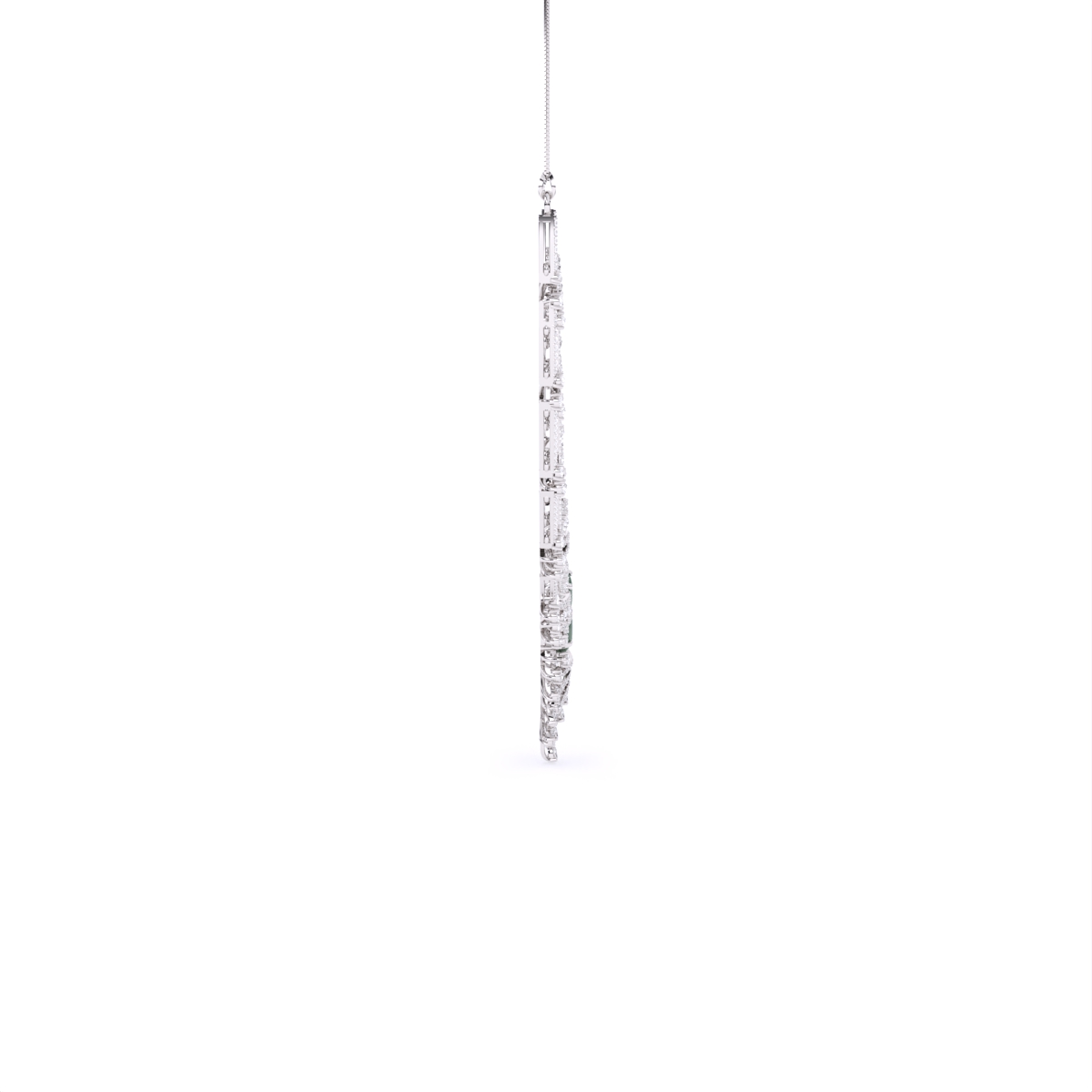 Leaf Shaped Gold Lab Diamond Necklace