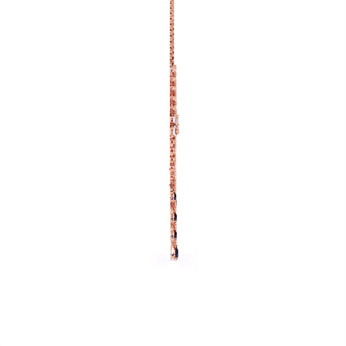 Designer Triple Layered Lab Diamond Necklace Set