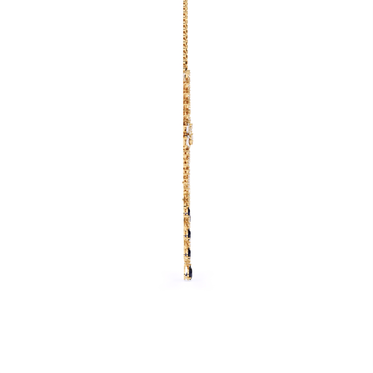 Designer Triple Layered Lab Diamond Necklace Set