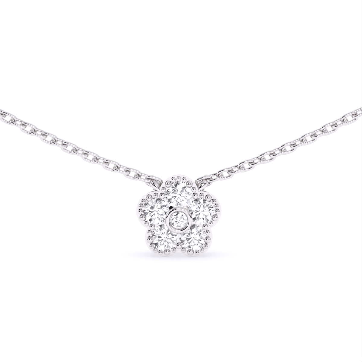 Flower Style Gold Pendant With Chain