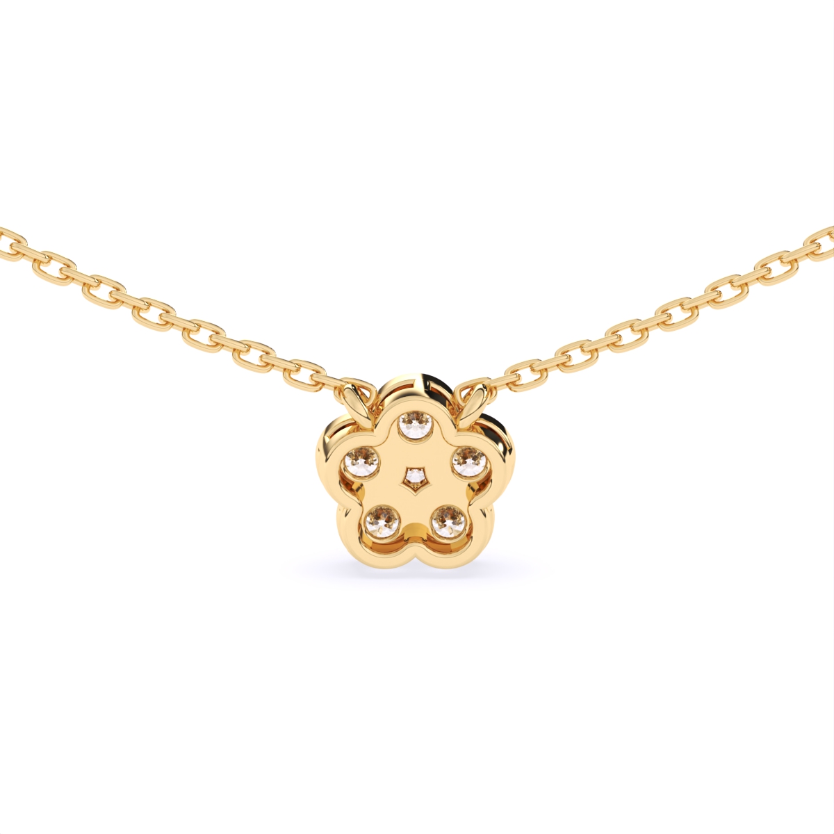 Flower Style Gold Pendant With Chain