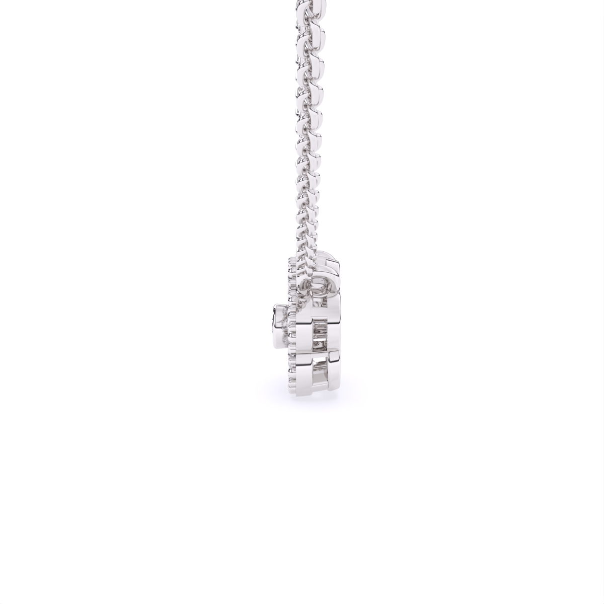Flower Style Gold Pendant With Chain