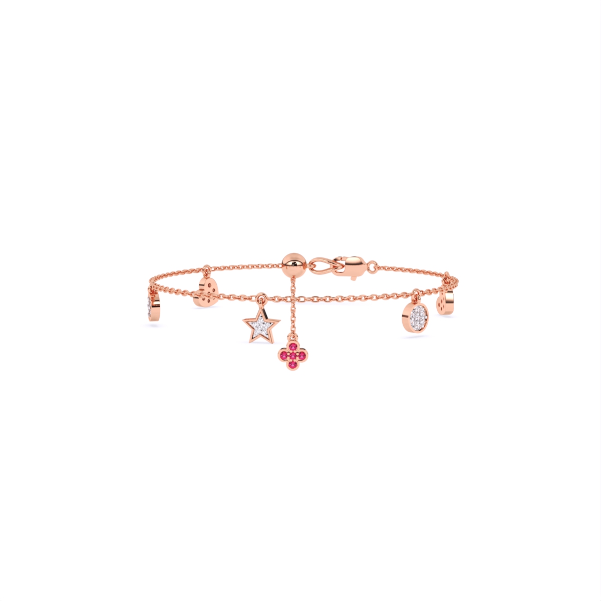 Multi Stone Hanging Lab Diamond Bracelet