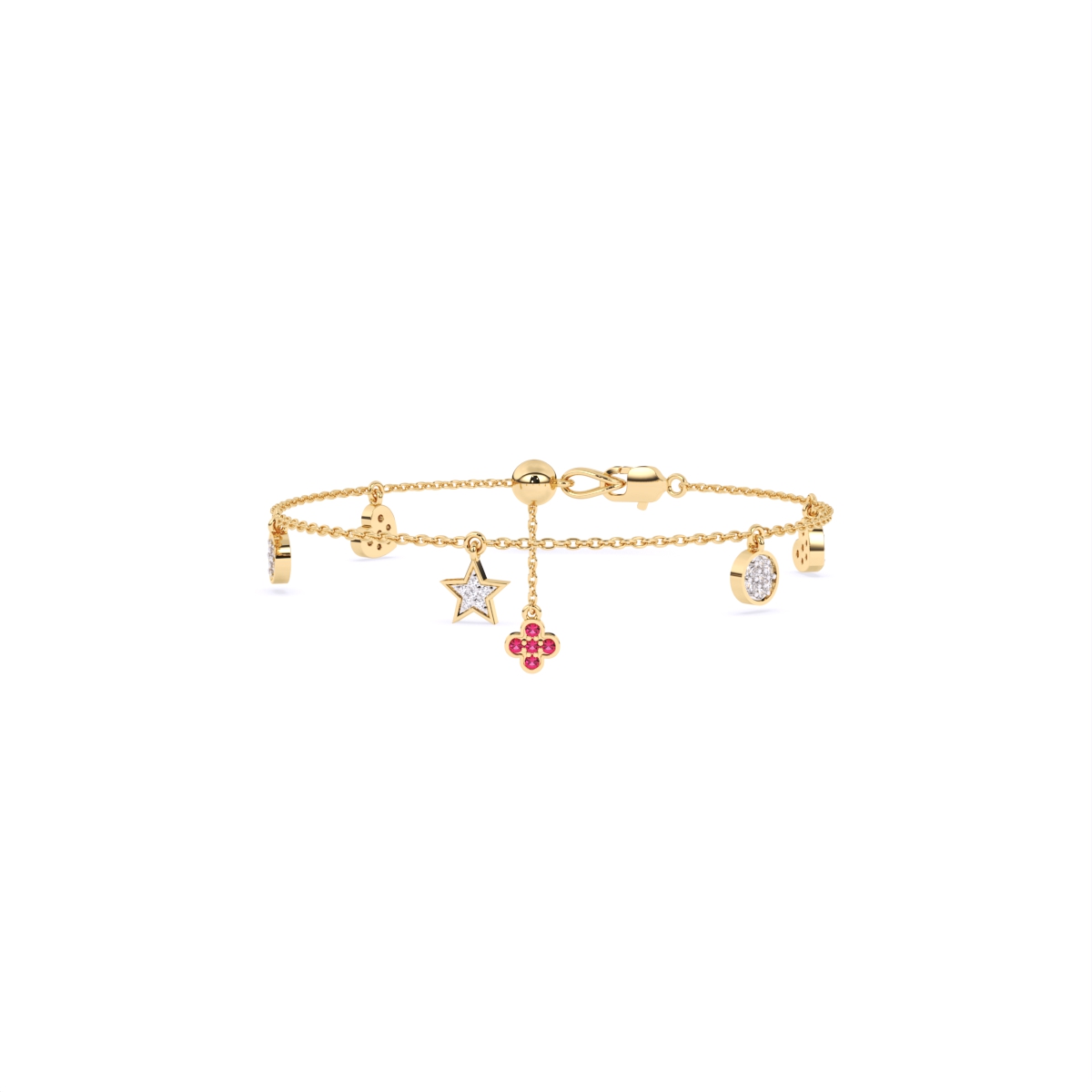 Multi Stone Hanging Lab Diamond Bracelet