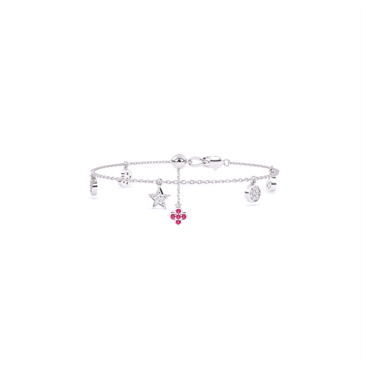 Multi Stone Hanging Lab Diamond Bracelet