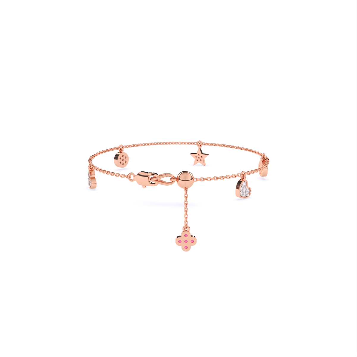 Multi Stone Hanging Lab Diamond Bracelet