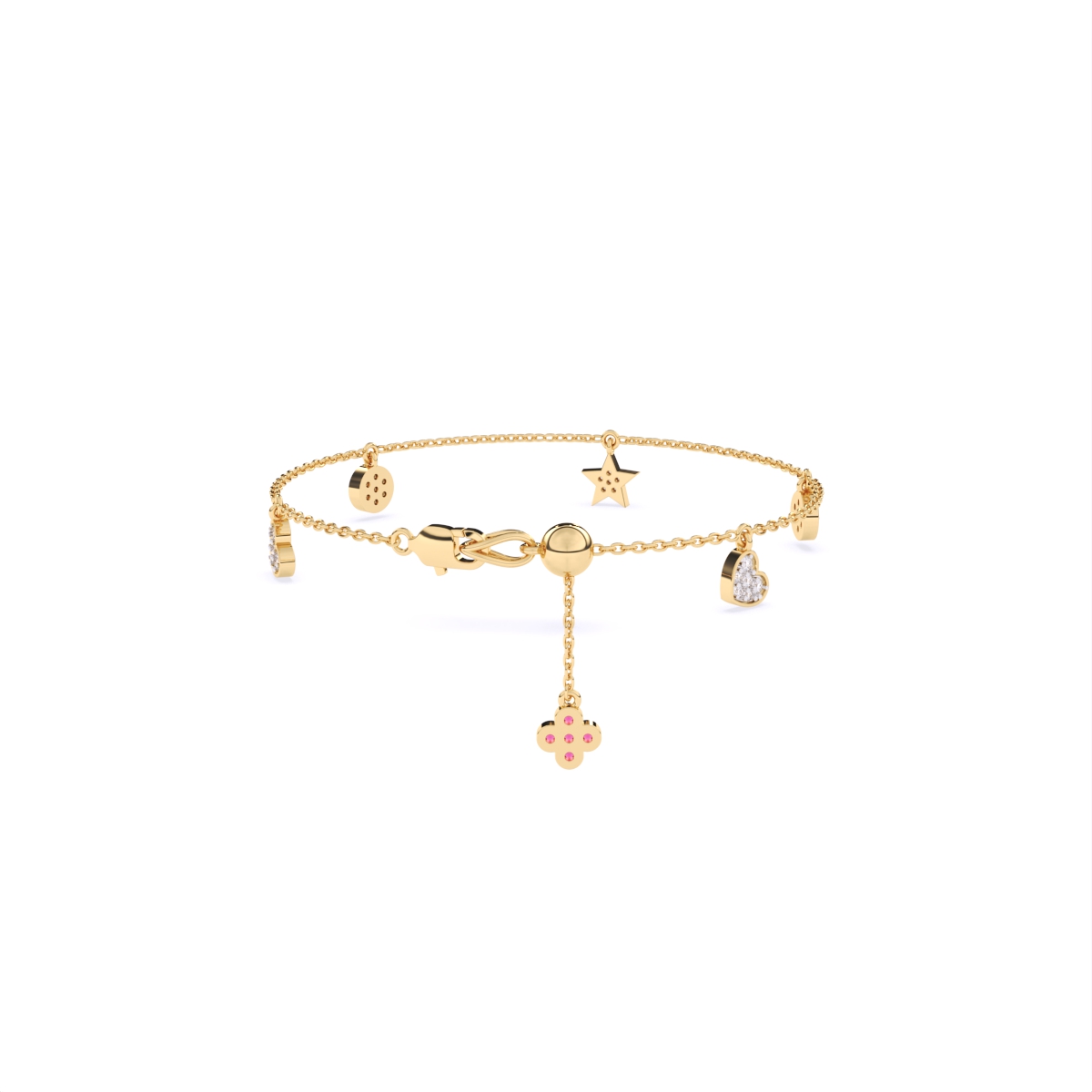 Multi Stone Hanging Lab Diamond Bracelet