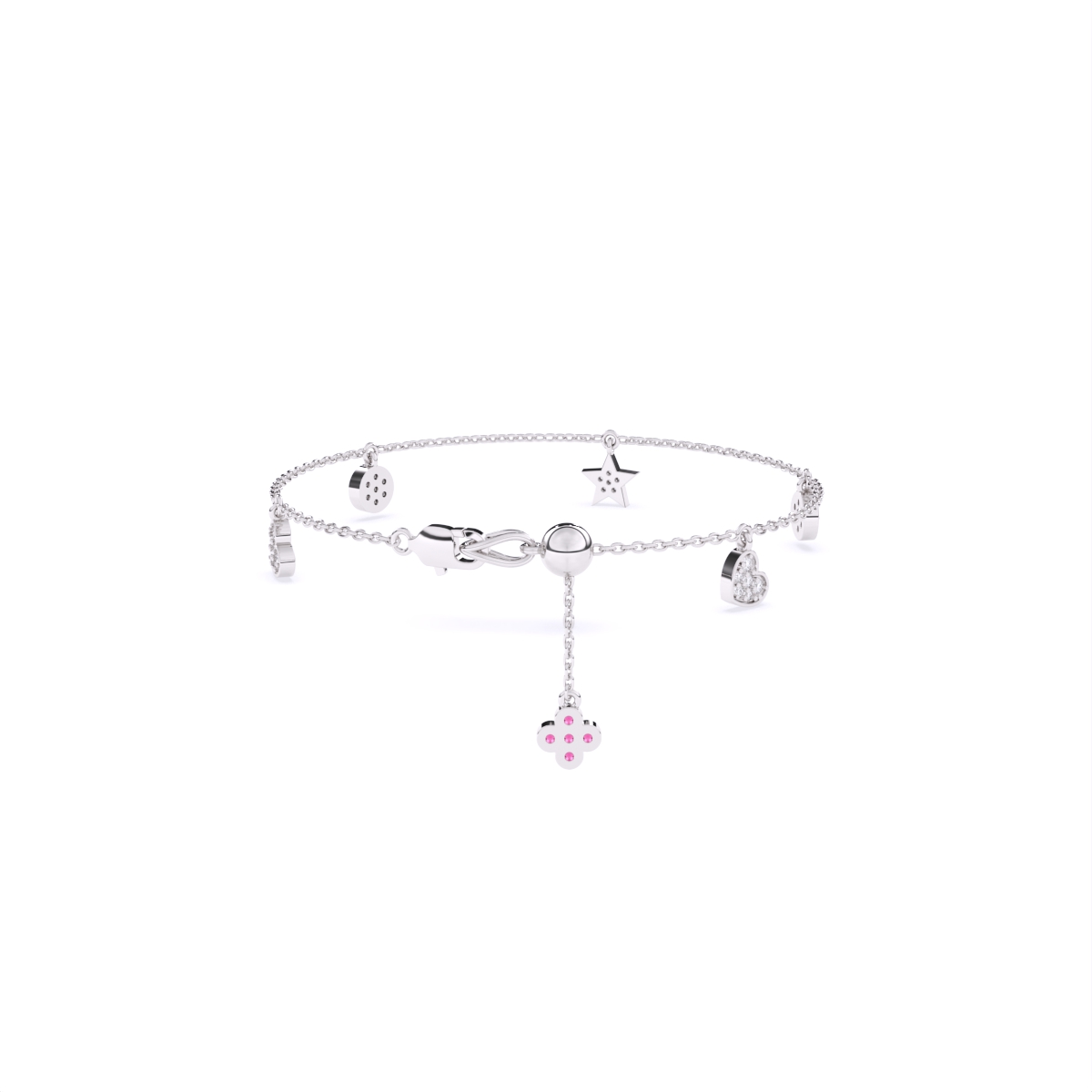Multi Stone Hanging Lab Diamond Bracelet
