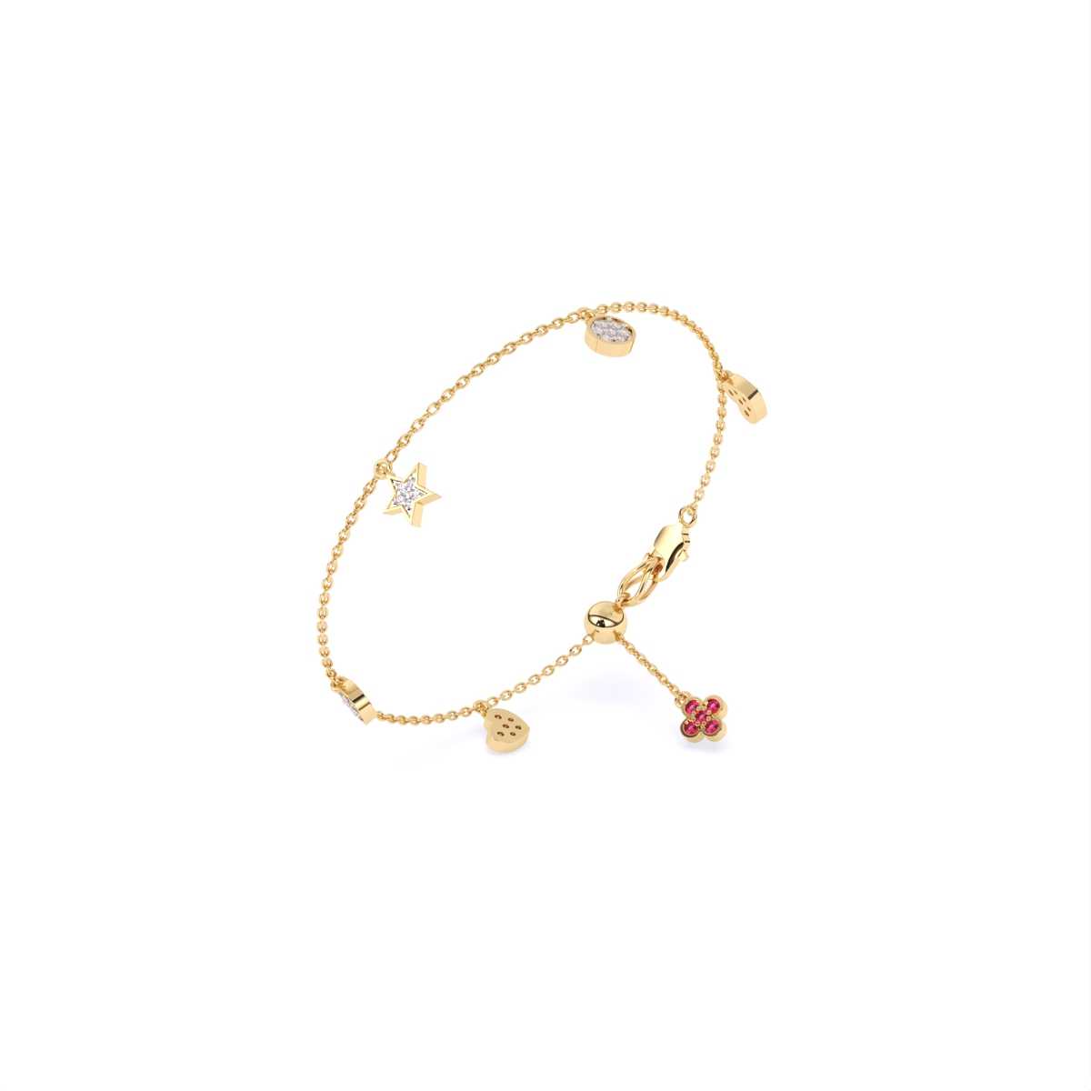 Multi Stone Hanging Lab Diamond Bracelet