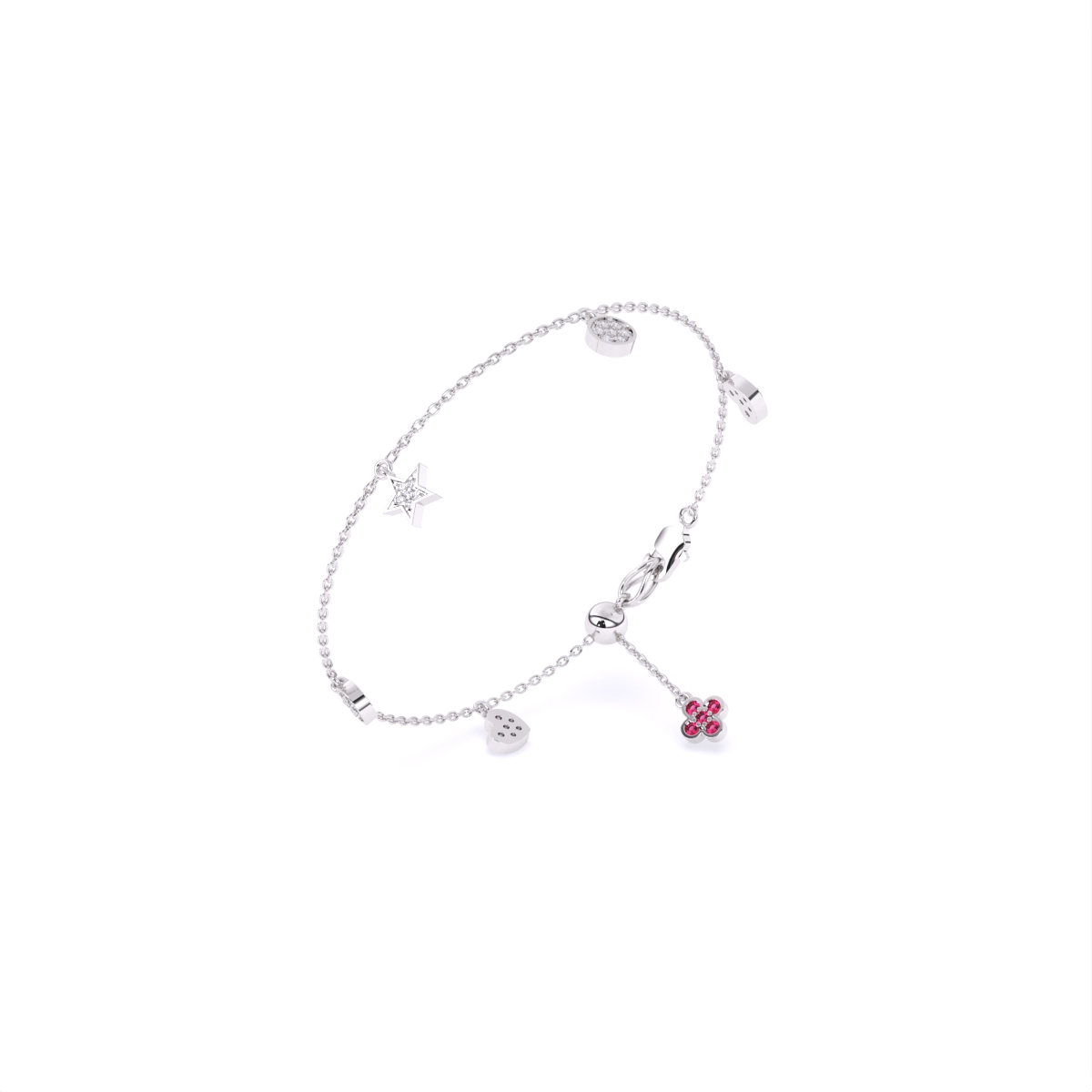 Multi Stone Hanging Lab Diamond Bracelet