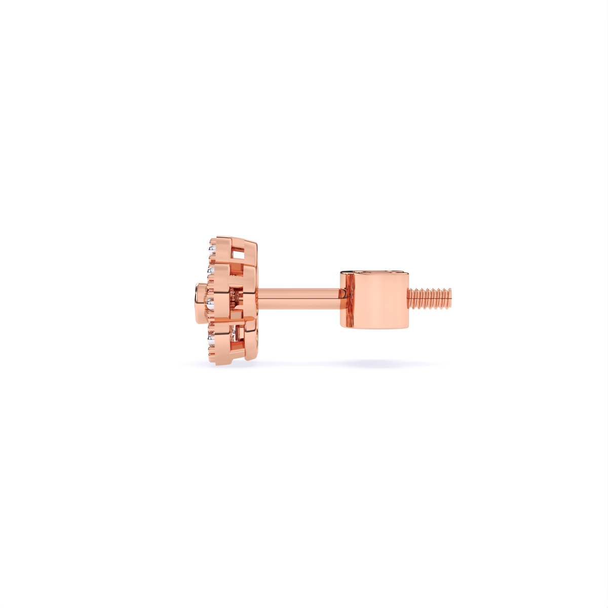 Flower Style Gold Pendant Lab Diamond Earrings