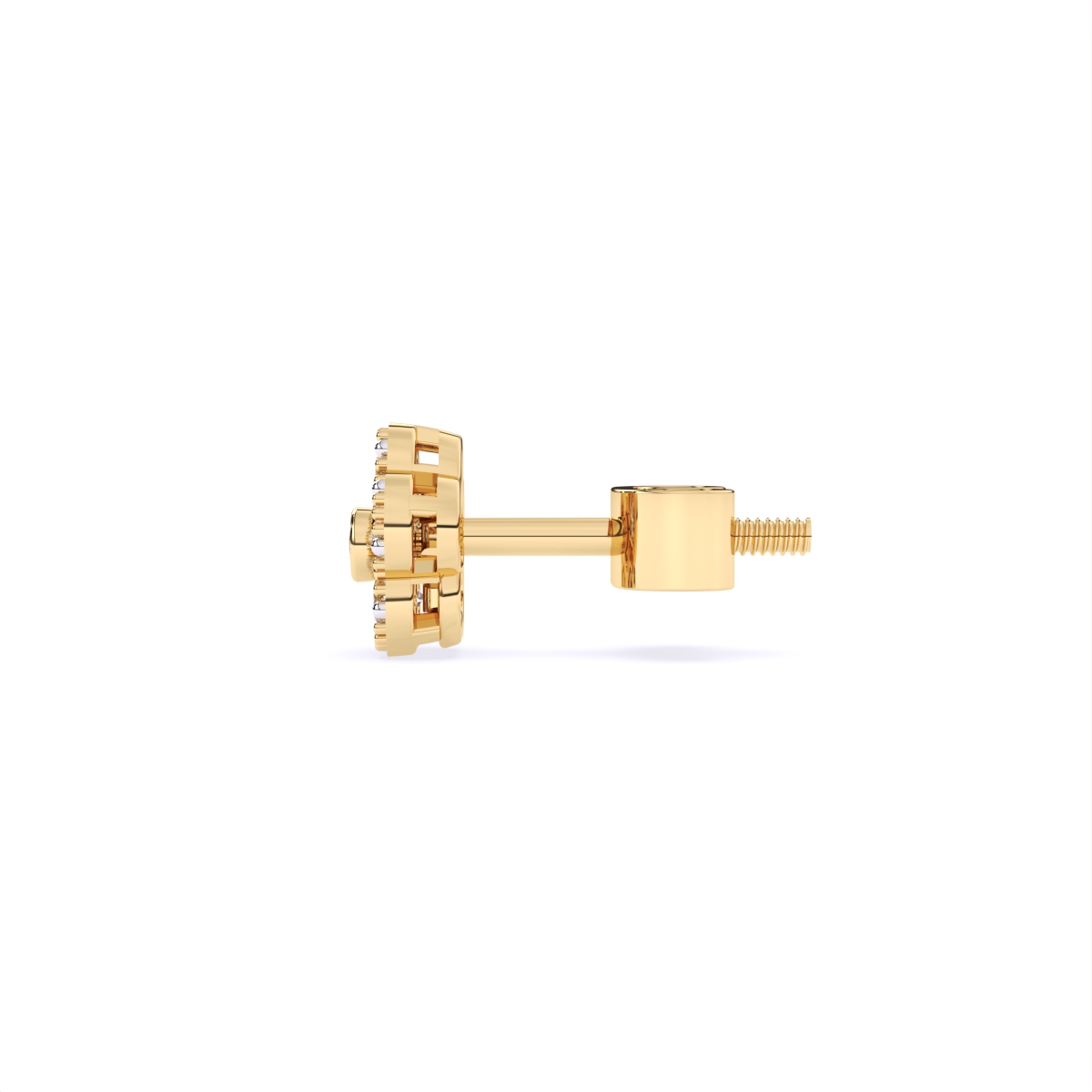 Flower Style Gold Pendant Lab Diamond Earrings