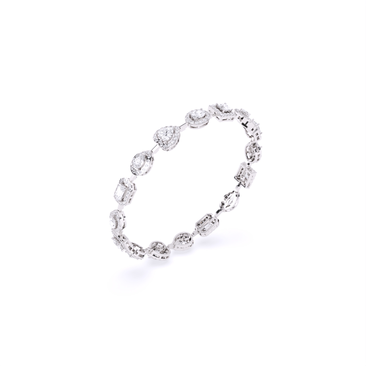 Multi Stone Lab Grown Diamond Tennis Bracelet