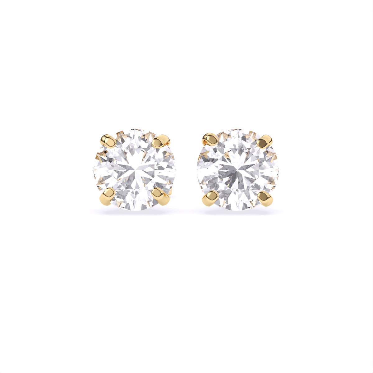 Round Cut Solitaire Stud Earrings