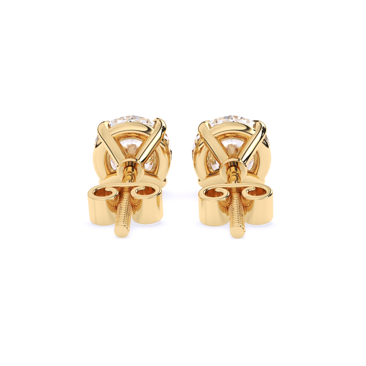 Round Cut Solitaire Stud Earrings