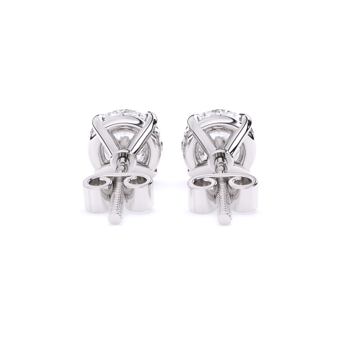 Round Cut Solitaire Stud Earrings