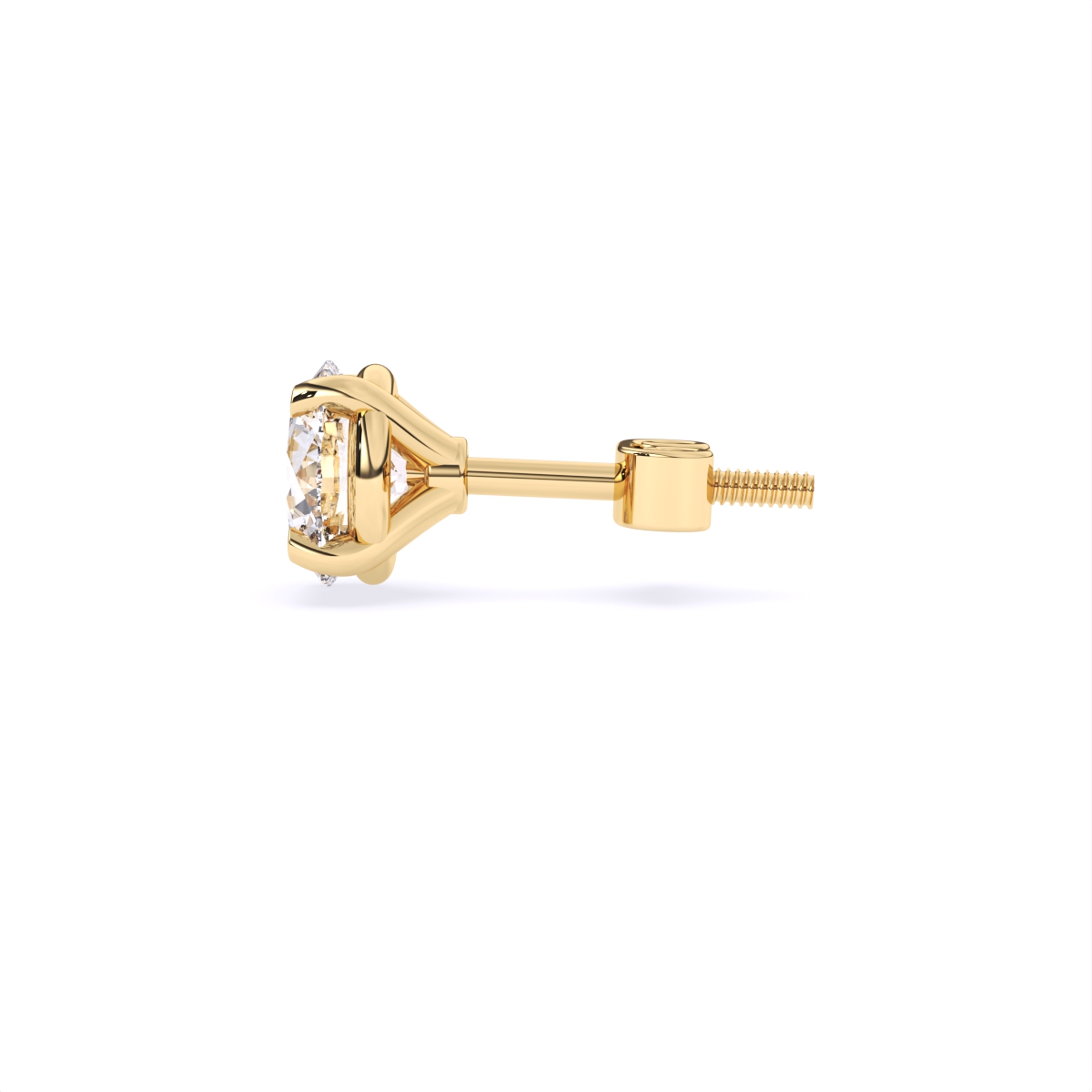 Round Cut Solitaire Stud Earrings