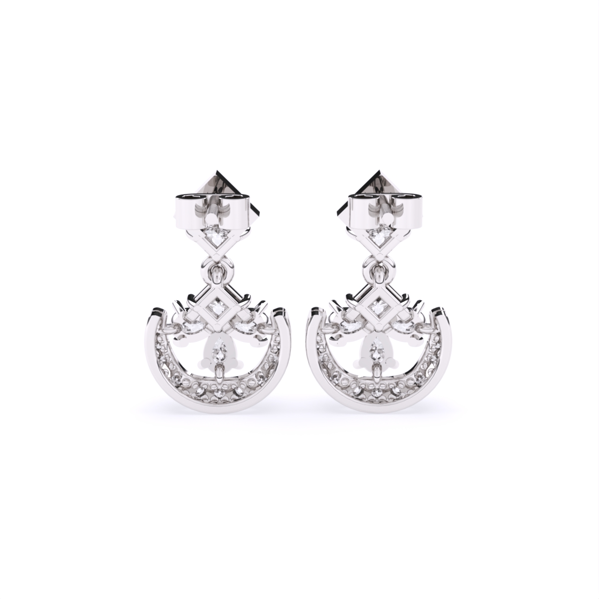 Elegant Gold Studded Dangling Earrings