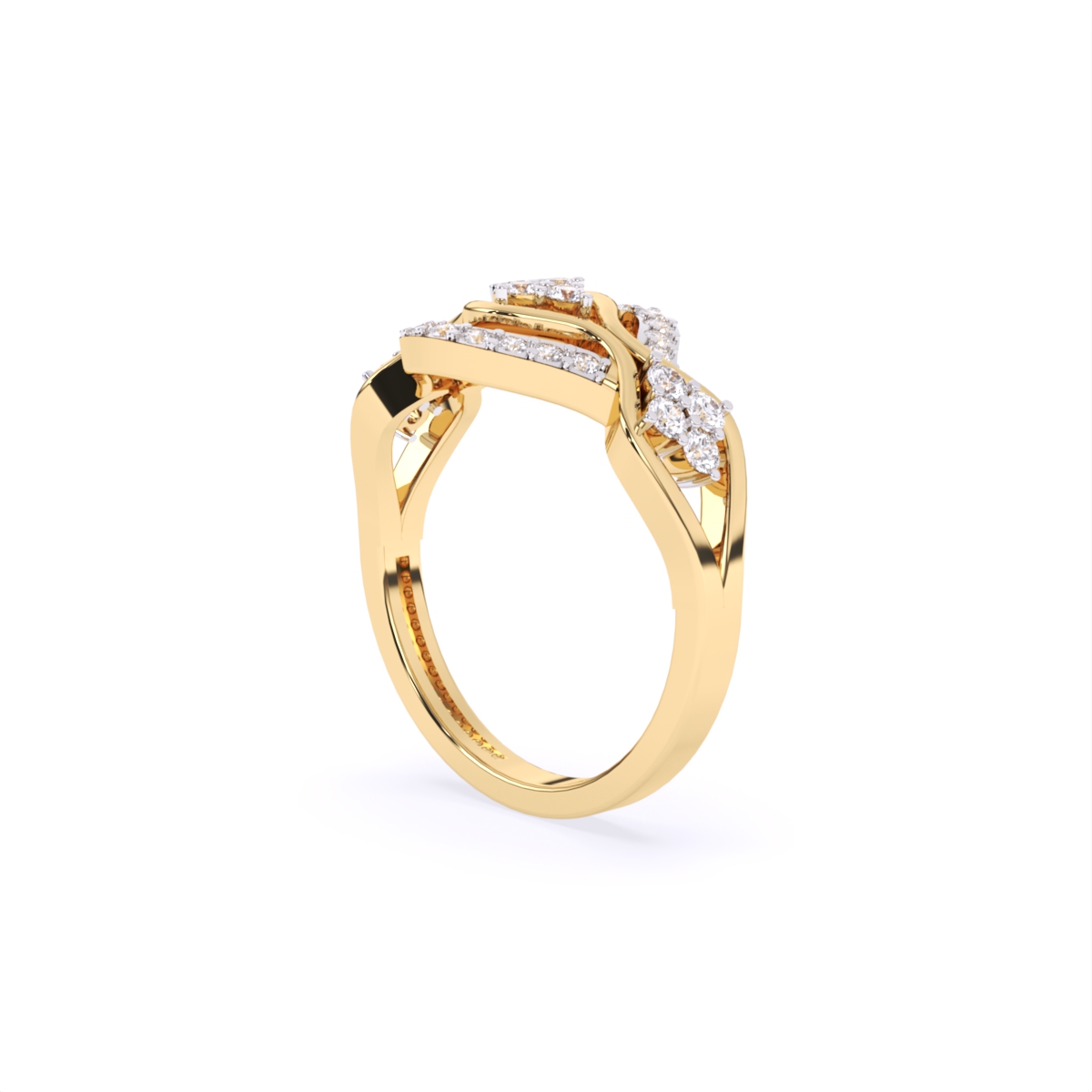 Exquisite Gold Lab Diamond Wave Design Ring