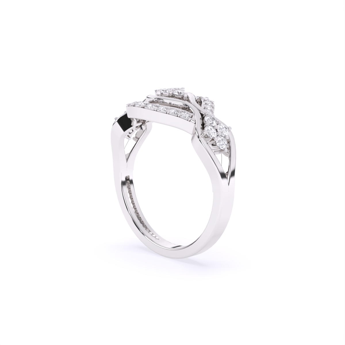 Exquisite Gold Lab Diamond Wave Design Ring