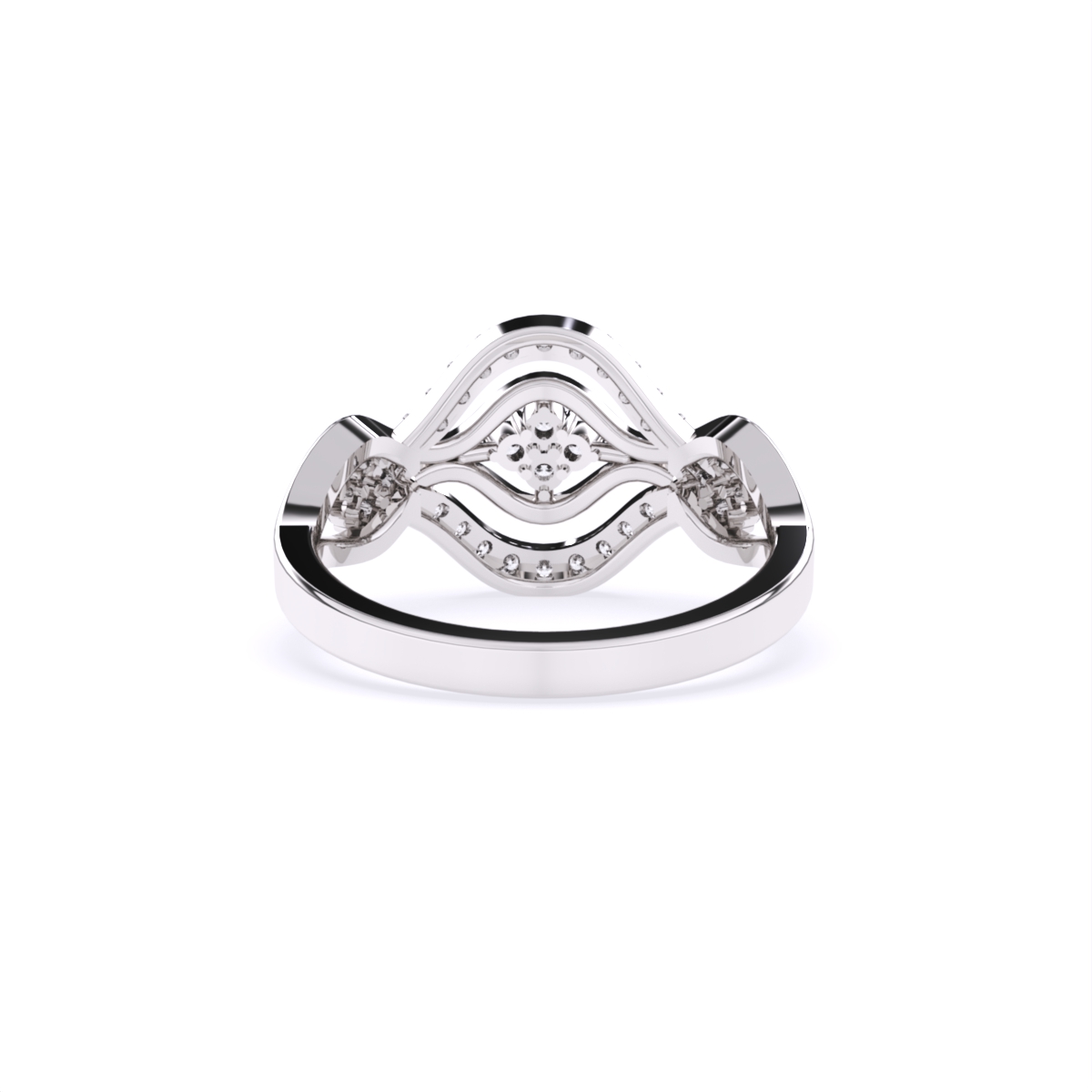 Exquisite Gold Lab Diamond Wave Design Ring