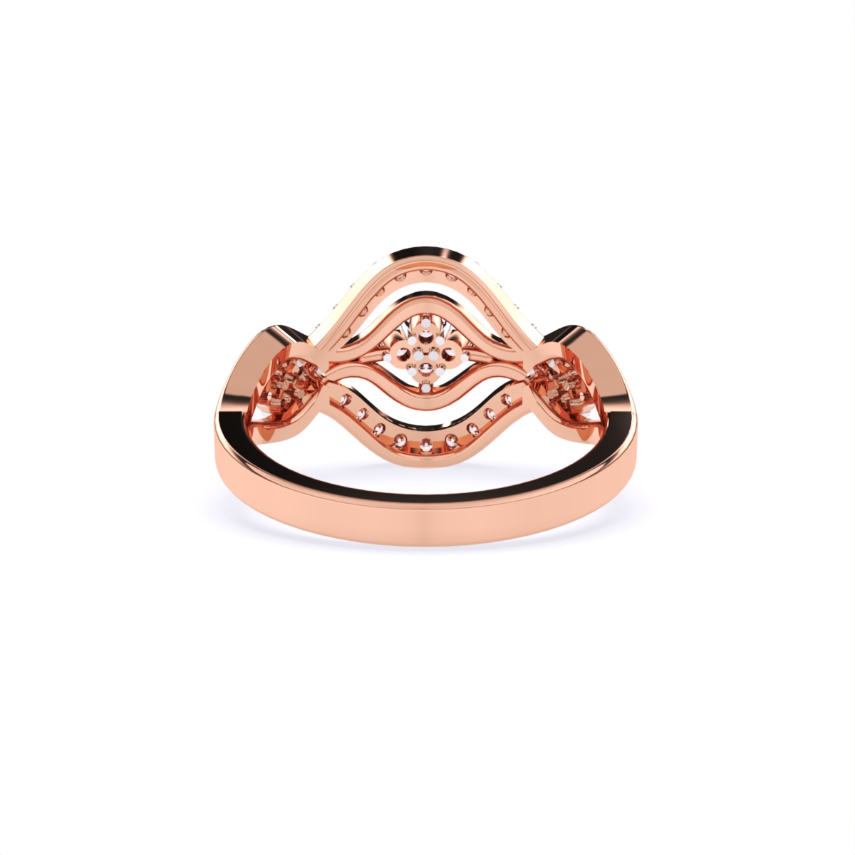 Exquisite Gold Lab Diamond Wave Design Ring
