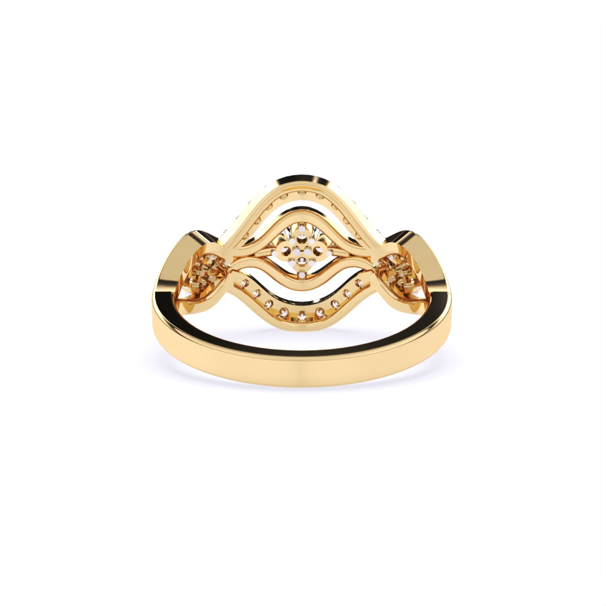 Exquisite Gold Lab Diamond Wave Design Ring