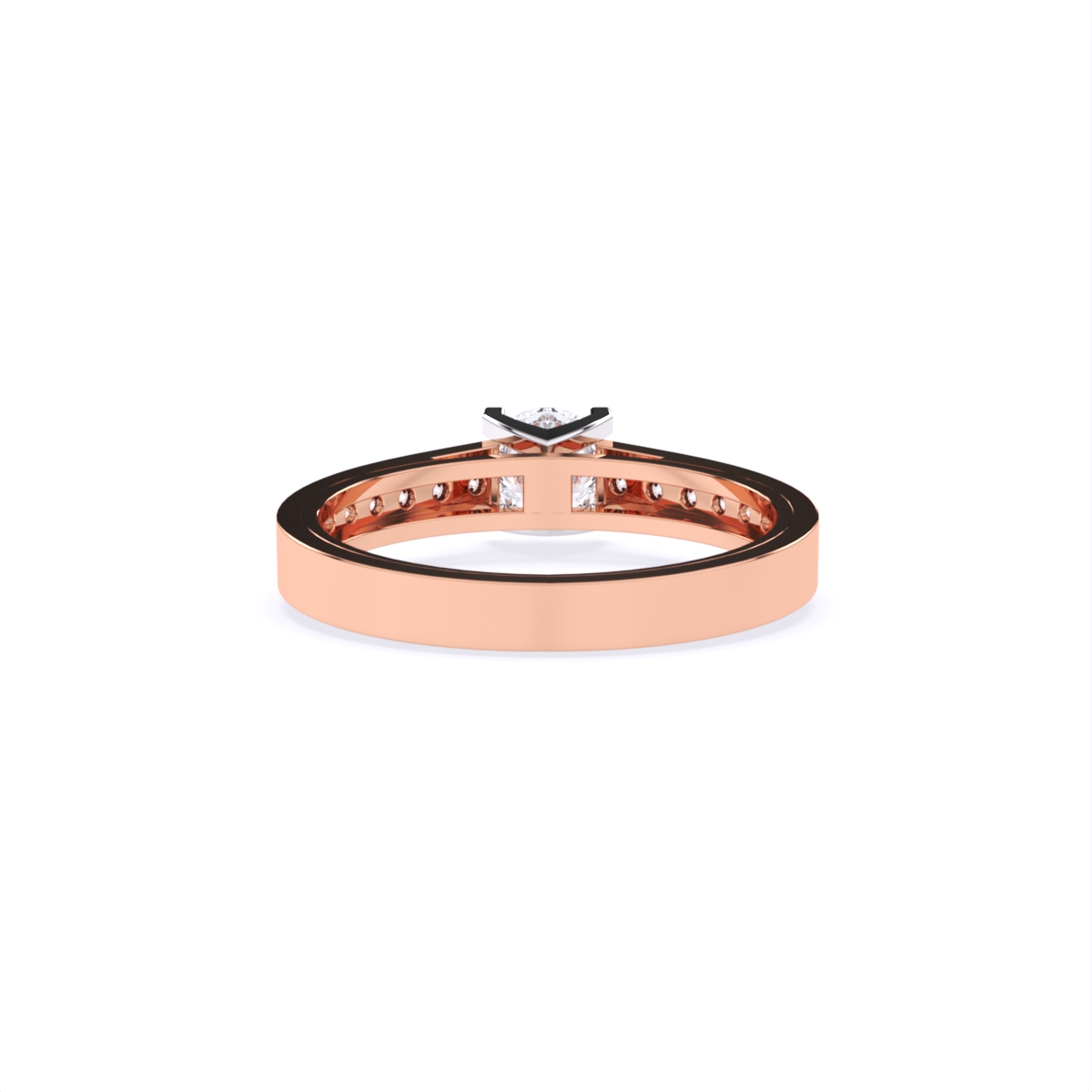 Round Solitaire Side Accents Lab Diamond Ring