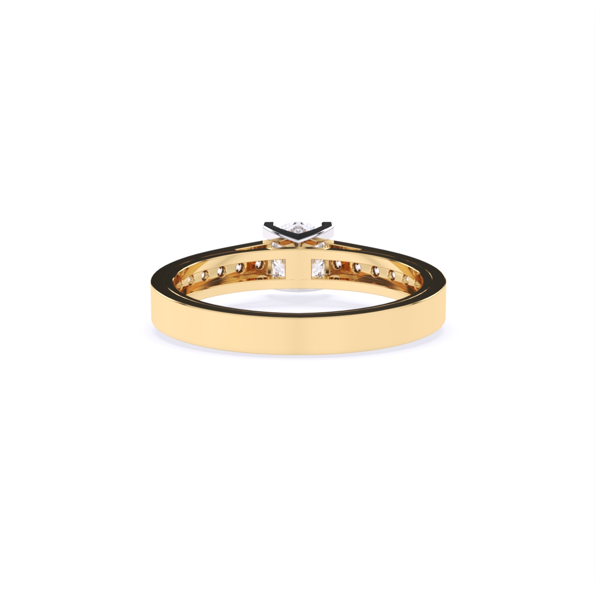 Round Solitaire Side Accents Lab Diamond Ring