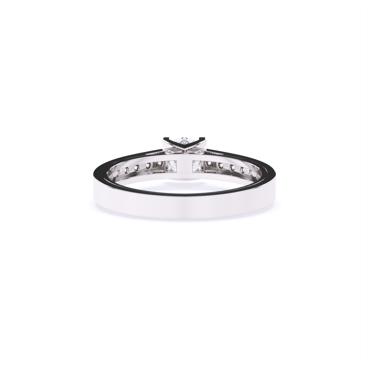 Round Solitaire Side Accents Lab Diamond Ring