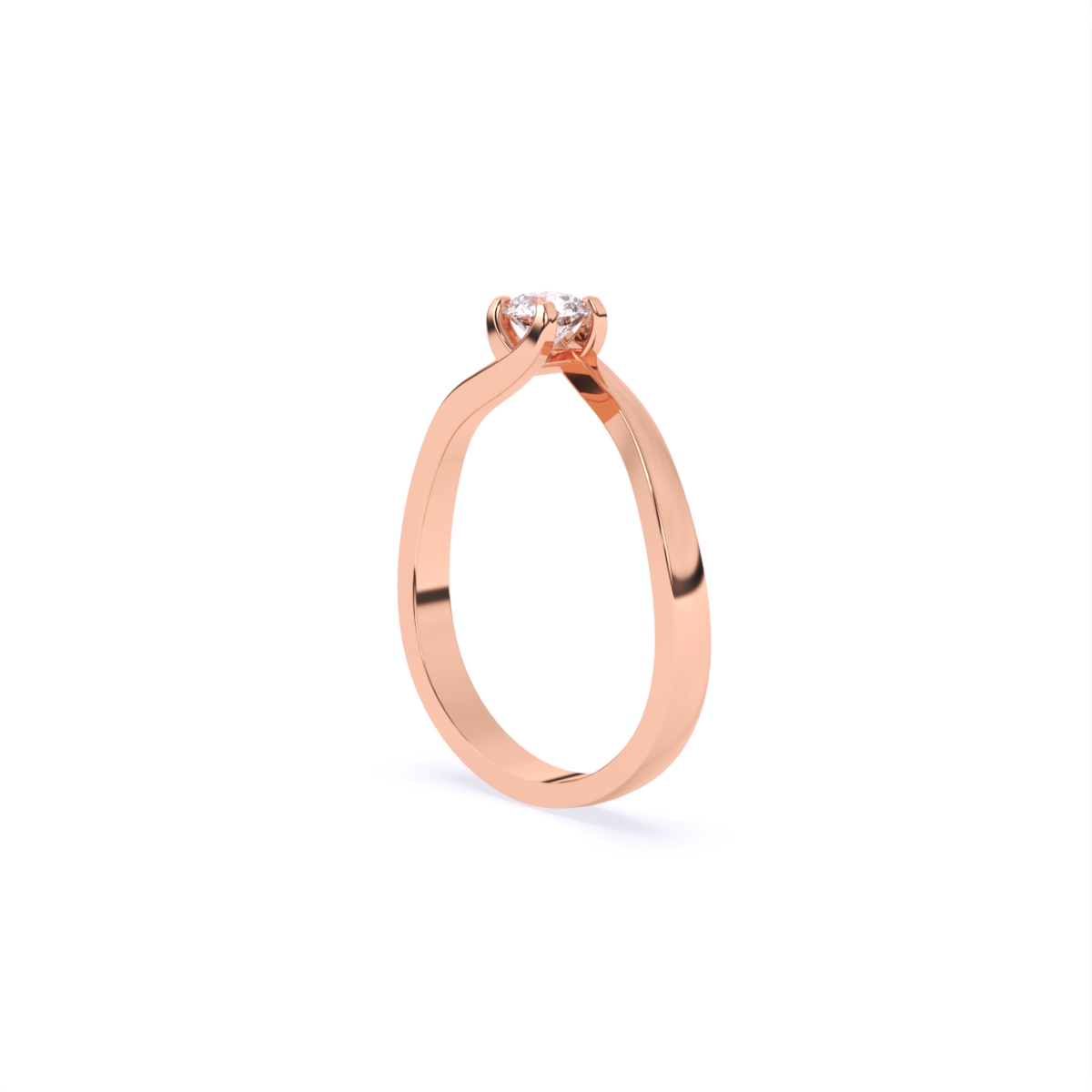 Bypass Round Solitaire Ring