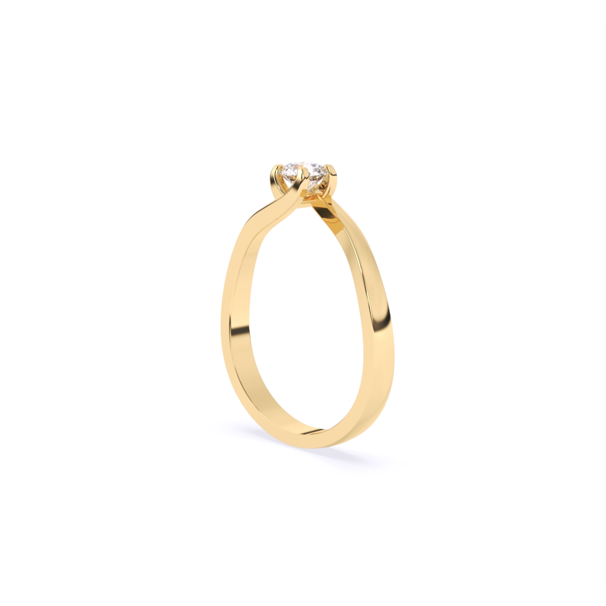 Bypass Round Solitaire Ring