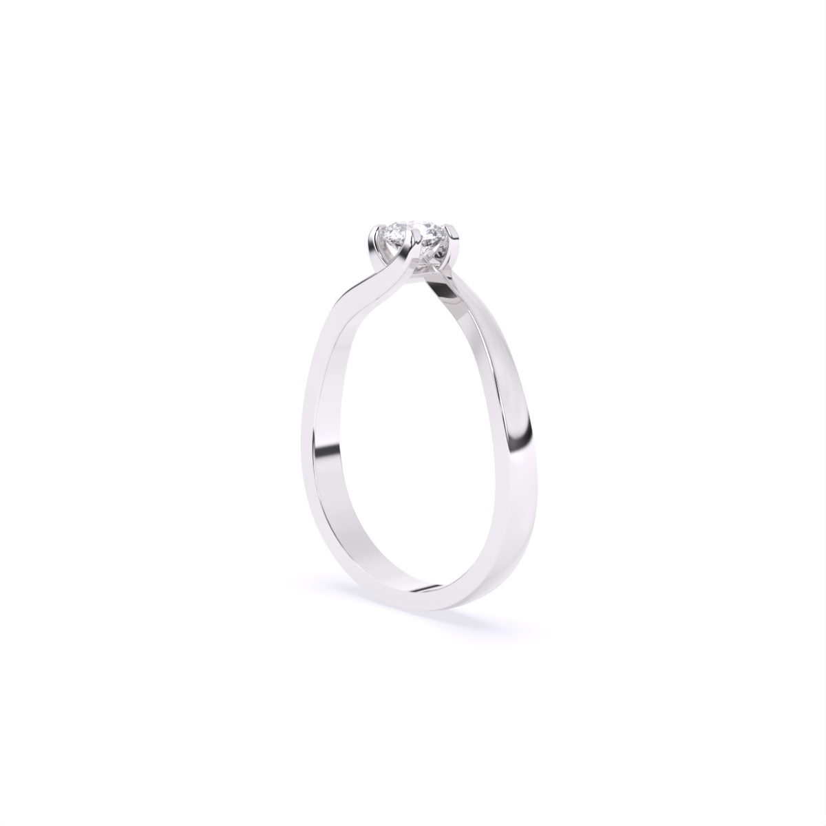 Bypass Round Solitaire Ring