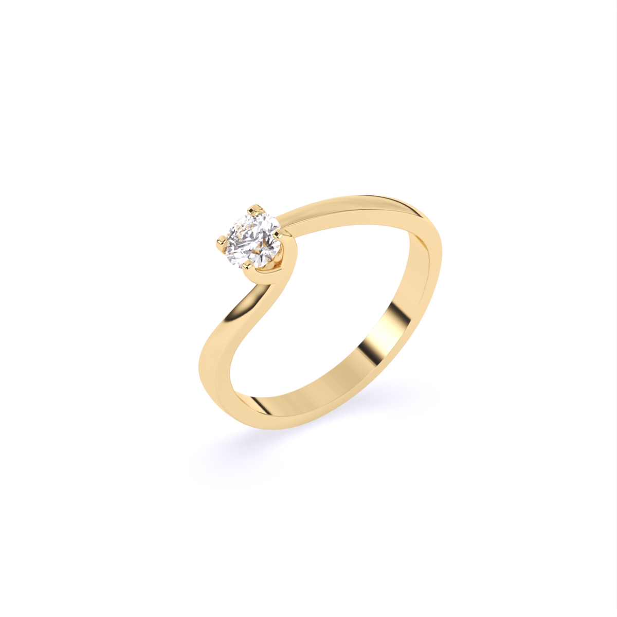 Bypass Round Solitaire Ring