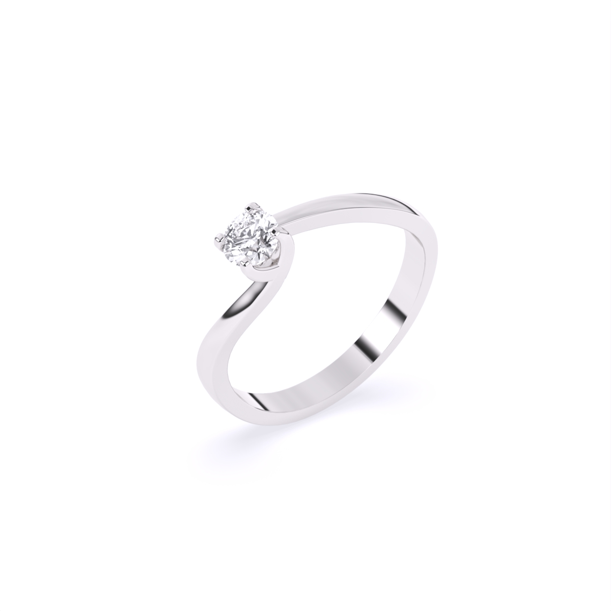 Bypass Round Solitaire Ring